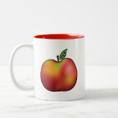 Apple Fruit Illustration zum Roten Cartoon Zweifarbige Tasse (Links)