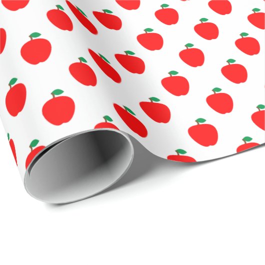 Apple Fruit Red Pattern Geschenkpapier (Rolleneckpunkt)