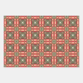 Apple Fruit Vintag Lebendes Abstraktes Muster Set Geschenkpapier Set