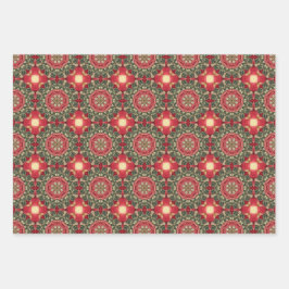 Apple Fruit Vintag Lebendes Abstraktes Muster Set Geschenkpapier Set