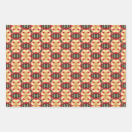 Apple Fruit Vintag Lebendes Abstraktes Muster Set Geschenkpapier Set