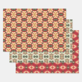 Apple Fruit Vintag Lebendes Abstraktes Muster Set  Geschenkpapier Set