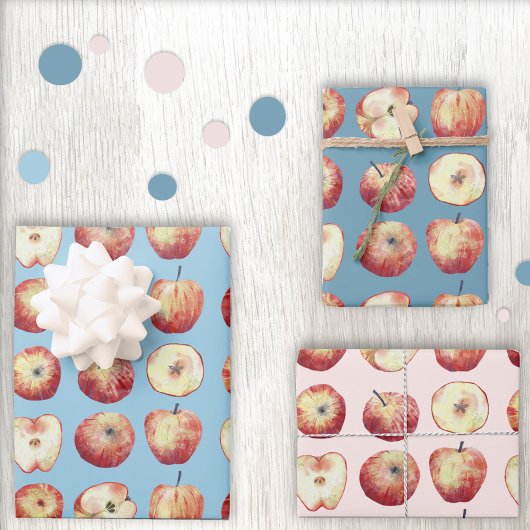 Apple Fruit Watercolor Geschenkpapier Set