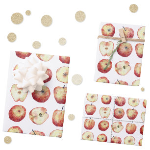 Apple Fruit Watercolor Geschenkpapier Set