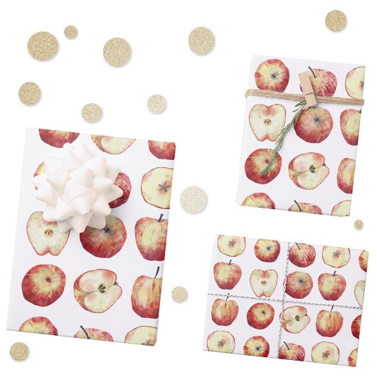Apple Fruit Watercolor Geschenkpapier Set