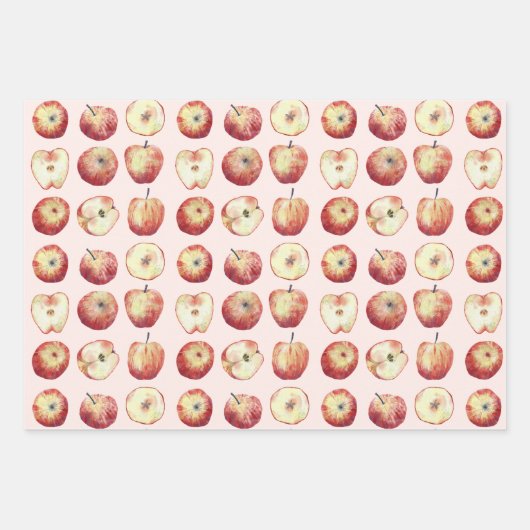 Apple Fruit Watercolor Geschenkpapier Set (Vorderseite 3)