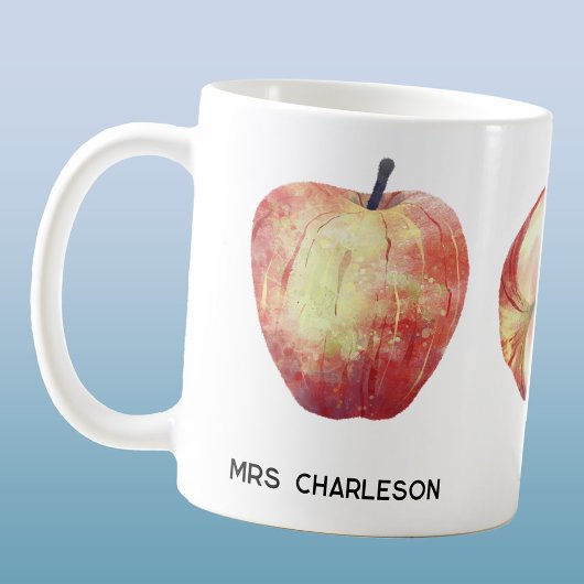 Apple Fruit Watercolor Personalisiert Teacher Kaffeetasse