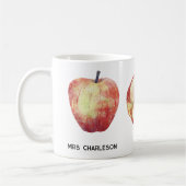 Apple Fruit Watercolor Personalisiert Teacher Kaffeetasse (Links)
