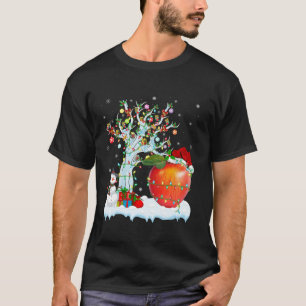 Apple Fruit Xmas Leuchtende Bäume Weihnachtsmannmü T-Shirt