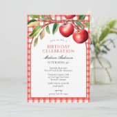 Apple Fruits Birthday Invitation Einladung (Stehend Vorderseite)