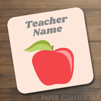 Apple für benutzerdefinierte Lehrer mit trendy Apf Rechteckiger Pappuntersetzer