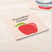 Apple für benutzerdefinierte Lehrer mit trendy Apf Rechteckiger Pappuntersetzer (angewinkelt)