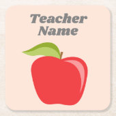 Apple für benutzerdefinierte Lehrer mit trendy Apf Rechteckiger Pappuntersetzer (Vorderseite)