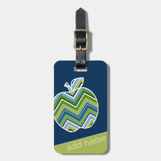Apple für benutzerdefinierte Lehrer mit trendy Zic Gepäckanhänger (Vorderseite vertikal)