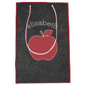 Apple für benutzerdefinierte Lehrer mit trendy Zic Mittlere Geschenktüte (Vorderseite)