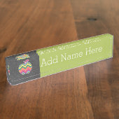 Apple für benutzerdefinierte Lehrer mit trendy Zic Namensplakette (Seite)