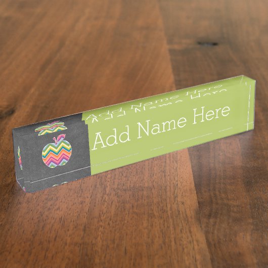 Apple für benutzerdefinierte Lehrer mit trendy Zic Namensplakette (Seite)