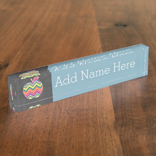 Apple für benutzerdefinierte Lehrer mit trendy Zic Namensplakette (Seite)