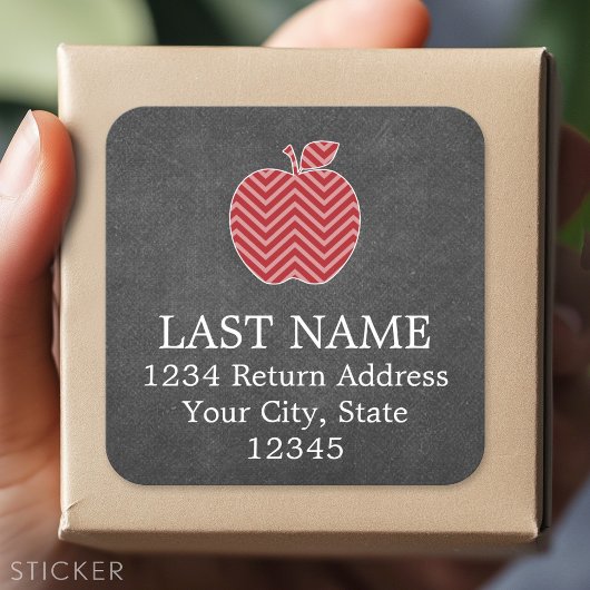 Apple für benutzerdefinierte Lehrer mit trendy Zic Quadratischer Aufkleber