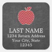 Apple für benutzerdefinierte Lehrer mit trendy Zic Quadratischer Aufkleber (Vorderseite)