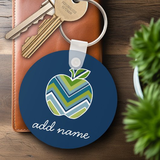 Apple für benutzerdefinierte Lehrer mit trendy Zic Schlüsselanhänger