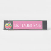 Apple für benutzerdefinierte Lehrer mit trendy Zic Schreibtischnamensplakette (Vorderseite )