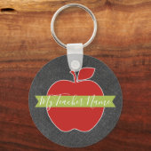Apple für benutzerdefinierte Lehrer - Schriftart m Schlüsselanhänger (Vorderseite)