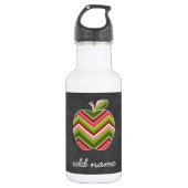 Apple für benutzerdefinierte Lehrer - Zickzack rot Edelstahlflasche (Vorderseite)