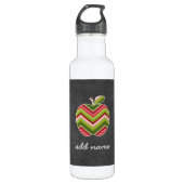 Apple für benutzerdefinierte Lehrer - Zickzack rot Edelstahlflasche (Vorderseite)