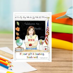 Apple für den Lehrer Inspiration Postkarte