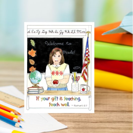 Apple für den Lehrer Inspiration Postkarte