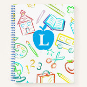 Apple für die Lehrer Monogram Spiral Notebook Notizblock (Vorderseite)