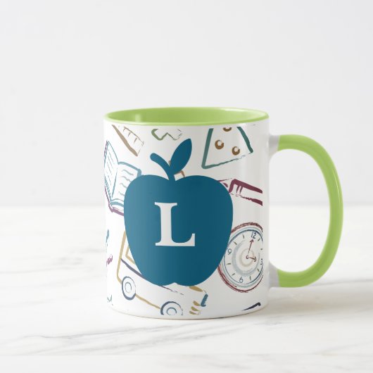 Apple für die Teacher Custom Monogram Tasse (Rechts)