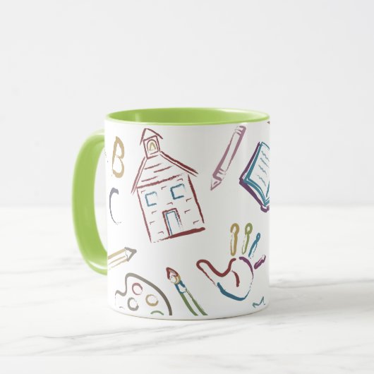 Apple für die Teacher Custom Monogram Tasse (Vorderseite Links)