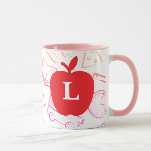 Apple für die Teacher Custom Monogram Tasse (Rechts)