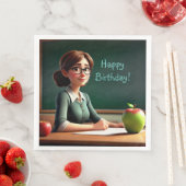 Apple für Lehrer Geburtstag Serviette (Beispiel)