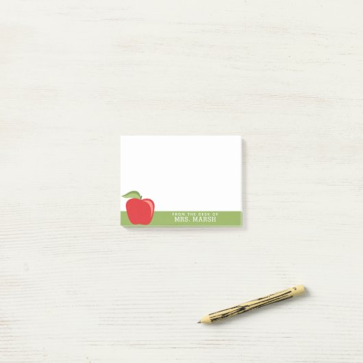 Apple für maßgeschneiderte Lehrer mit modernem App Post-it Klebezettel (Auf Schreibtisch)