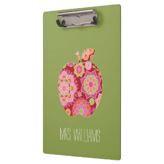 Apple für maßgeschneiderte Lehrer mit trendy flora Klemmbrett