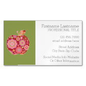 Apple für maßgeschneiderte Lehrer mit trendy flora Magnetische Visitenkarte (Vorderseite)