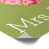 Apple für maßgeschneiderte Lehrer mit trendy flora Poster (Ecke)