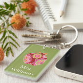 Apple für maßgeschneiderte Lehrer mit trendy flora Schlüsselanhänger (Vorderseite rechts)