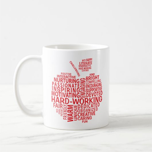 Apple für Red Teacher Appreciative Typografy Kaffeetasse (Links)