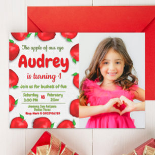 Apple Geburtstag mit Foto Einladung