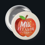 Apple-Gewohnheit des Lehrers Button<br><div class="desc">Einzigartige Knöpfe stellten zu den unterrichtenden Fachleuten her,  die nach innen einen gemalten Artapfel und ihre Namen von ihm kennzeichnen.</div>