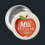 Apple-Gewohnheit des Lehrers Button<br><div class="desc">Einzigartige Knöpfe stellten zu den unterrichtenden Fachleuten her,  die nach innen einen gemalten Artapfel und ihre Namen von ihm kennzeichnen.</div>