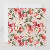 Apple Gingham Bow Fall Baby Shower Einladung (Rückseite)