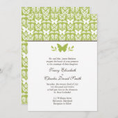 Apple Green and White Butterfly Wedding Einladung (Vorne/Hinten)