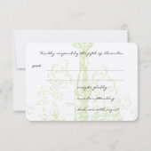 Apple Green Antique Chandelier Wedding Response RSVP Karte (Rückseite)