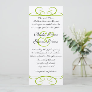 Apple Green Antique Frame Wedding Einladung