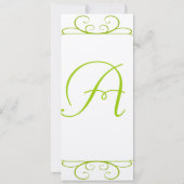 Apple Green Antique Frame Wedding Einladung (Rückseite)